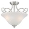 Westinghouse Fixture Ceiling SemiFlush-Mount 60W 2Lght Dunmore 15In Brsh Nkl Frost Glass 6573800 - alternate 4